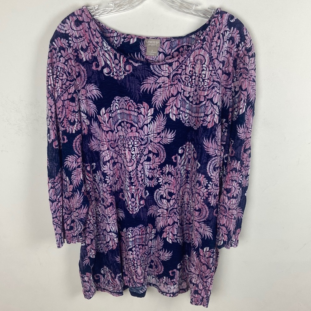 Chico’s Flower Pattern Top - image 1